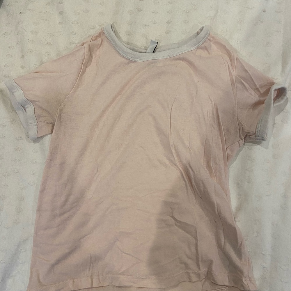 h&m pink baseball tee